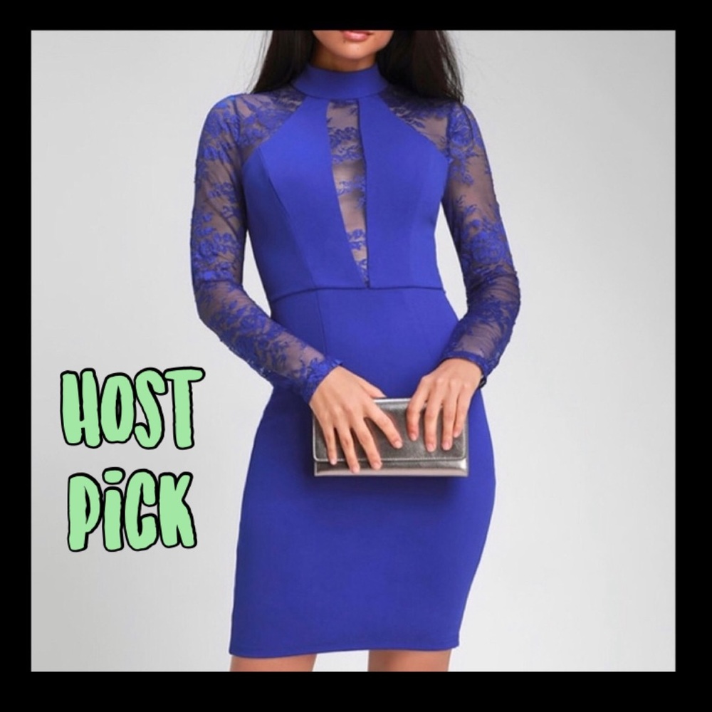 🔥NEW MARKDOWN🔥Royal Blue Lace Bodycon dress